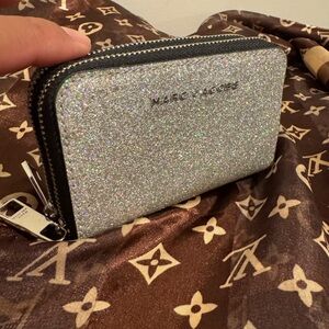 Marc Jacobs Glittering Silver Zip Wallet